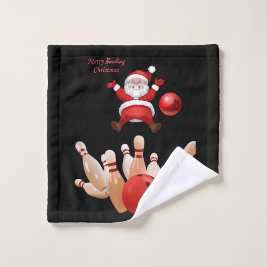 kerstkeukensets, Santa Bowling Bad Handdoek (Wasdoekje)
