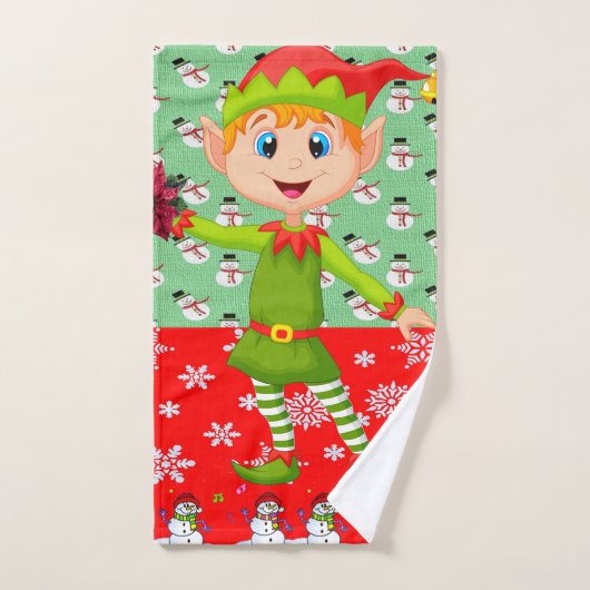 kerstkeukensets, Snowman Elf Bad Handdoek (Handdoek)