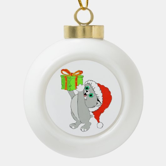 Kerstkeuten Keramische Bal Ornament (Voorkant)