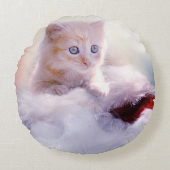 Kerstkeuten Rond Kussen (Voorkant)