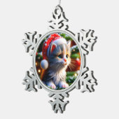 Kerstkeuten Tin Sneeuwvlok Ornament (Rechts)