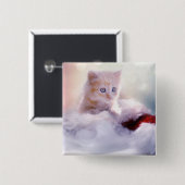 Kerstkeuten Vierkante Button 5,1 Cm (Voorkant /achterkant)