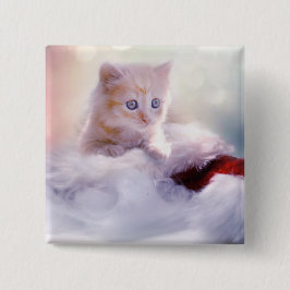 Kerstkeuten Vierkante Button 5,1 Cm