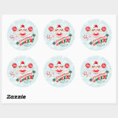 Kerstkheer Cheerleaders Ronde Sticker (Vel)