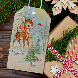 kerstkheer Deer Cadeaulabel
