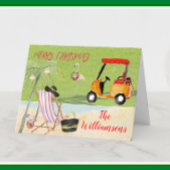 kerstkheer Golf Beach Palm Tree Feestdagen Kaart