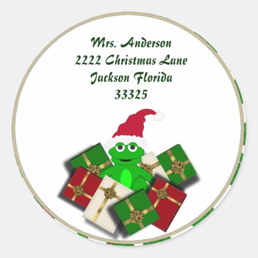 Kerstkikker Adresstickers Ronde Sticker (Voorkant)