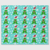 kerstkikker: blauw omslagpapier cadeaupapier (Vlak)