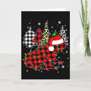Kerstkikker Dieren Kerstmis Buffalo Plaid Luipaard Kaart