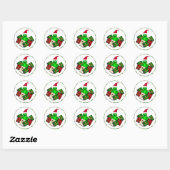 Kerstkikker en cadeaustickers ronde sticker (Vel)