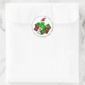 Kerstkikker en cadeaustickers ronde sticker (Tas)