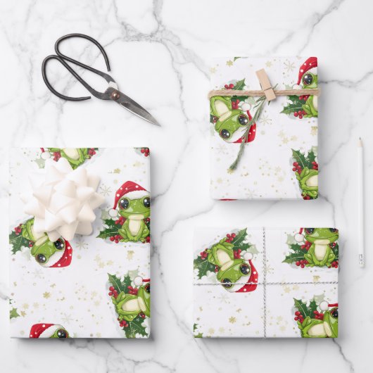 Kerstkikker Inpakpapier set van 3 Vel (Voorkant)