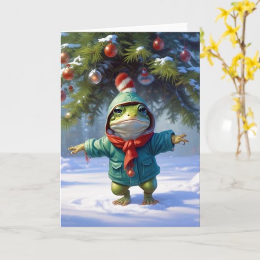 kerstkikker kaart (Gele Bloem)