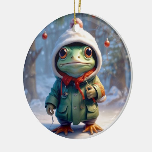 kerstkikker keramisch ornament (Links)