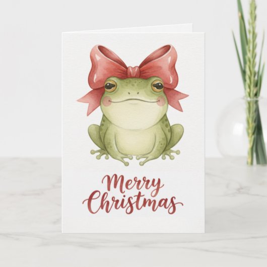 Kerstkikker met Festieve Strik Kaart (Voorkant)