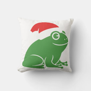 Kerstkikker met Kerstmannenhoed Minimalistische Fe Kussen
