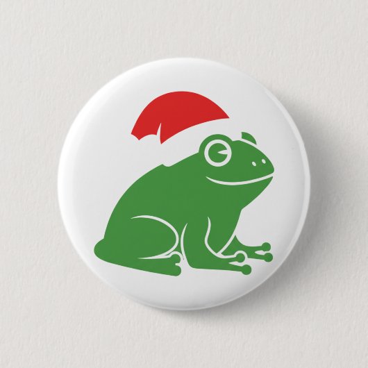 Kerstkikker met kerstmuts Minimalistische Feestdag Ronde Button 5,7 Cm (Voorkant)