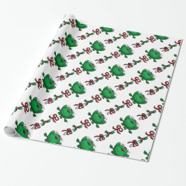 Kerstkikker Mistletoe Ribbon Pattern Cadeaupapier