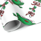 Kerstkikker Mistletoe Ribbon Pattern Cadeaupapier (Rol Hoek)