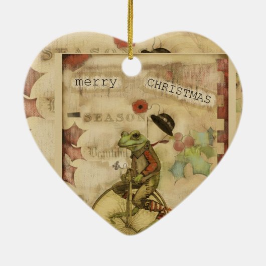  kerstkikker op fietsenversiering keramisch ornament (Achterkant)