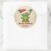 kerstkikker ronde sticker (Tas)