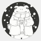 Kerstkikker Ronde Sticker (Voorkant)