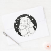 Kerstkikker Ronde Sticker (Envelop)