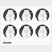 Kerstkikker Ronde Sticker (Vel)