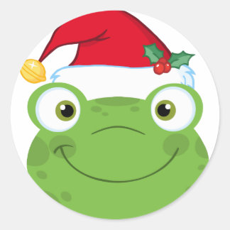 kerstkikker ronde sticker