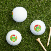 Kerstkikker Santa Hat Pattern Oranje nieuwigheid Golfballen (Insitu Gras)