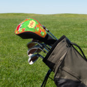 Kerstkikker Santa Hat Pattern Oranje nieuwigheid Golfheadcover (Insitu)