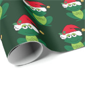 kerstkikker Schattig groen Cadeaupapier (Rol Hoek)