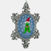 kerstkikker tin sneeuwvlok ornament (Links)