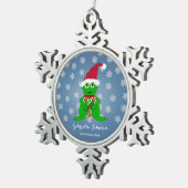 kerstkikker tin sneeuwvlok ornament (Rechts)