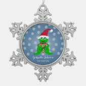 kerstkikker tin sneeuwvlok ornament (Voorkant)