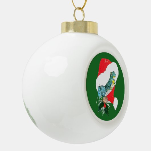 kerstkikker voor kerstmis: ontworpen keramische bal ornament (Links)