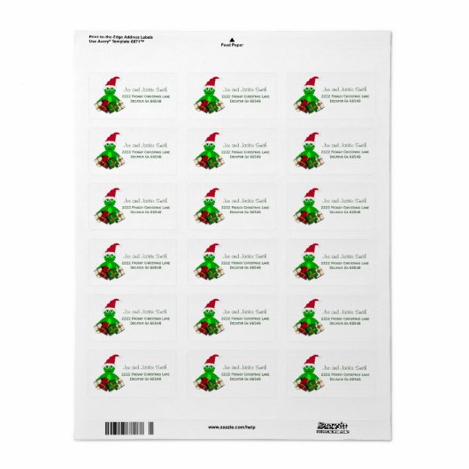 kerstkikkerkAdresetiketten Etiket (Full Sheet)
