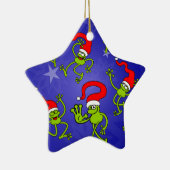 Kerstkikkers springen, dansen en vieren! keramisch ornament (Rechts)