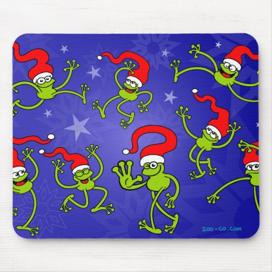 Kerstkikkers springen, dansen en vieren! muismat (Voorkant)