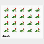 Kerstkikkerstickers Ronde Sticker (Vel)