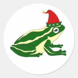 Kerstkikkerstickers Ronde Sticker