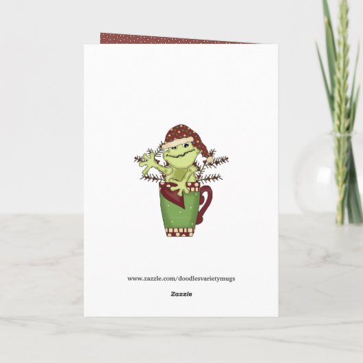 kerstkikkerviskaartje feestdagen kaart (Achterkant)