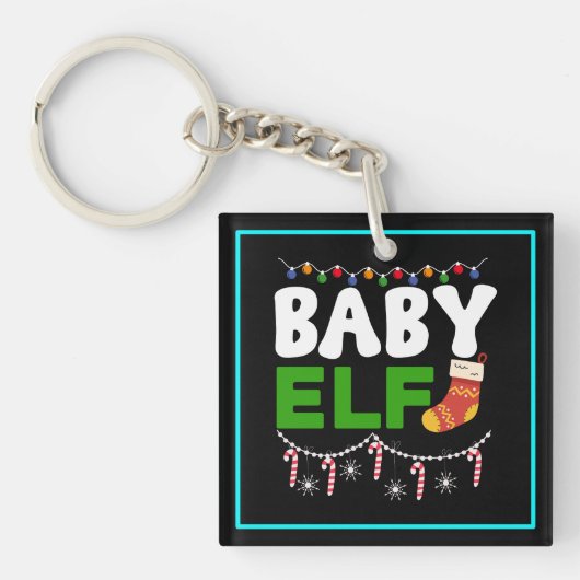 Kerstkind-elf ontwerp-84608 sleutelhanger (Voorkant)