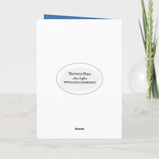  kerstkind en hert in sneeuw feestdagen kaart (Achterkant)