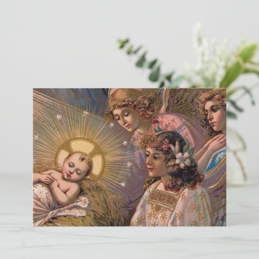 Kerstkind Kaart of uitnodiging (Staand voorkant)