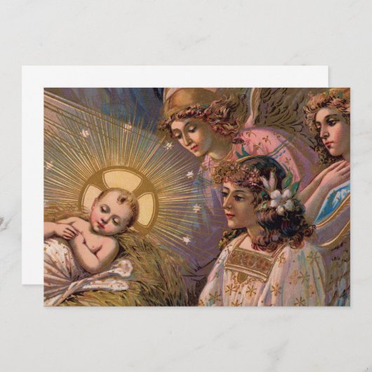 Kerstkind Kaart of uitnodiging (Voorkant / Achterkant)