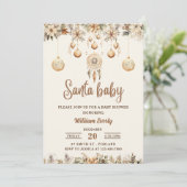 Kerstkind Kerst Florale Kerst Baby Shower Kaart (Staand voorkant)