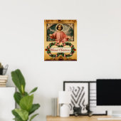 KERSTKIND MET ENGELEN EN KERSTKRANSEN POSTER (Thuiskantoor)