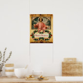 KERSTKIND MET ENGELEN EN KERSTKRANSEN POSTER (Keuken)