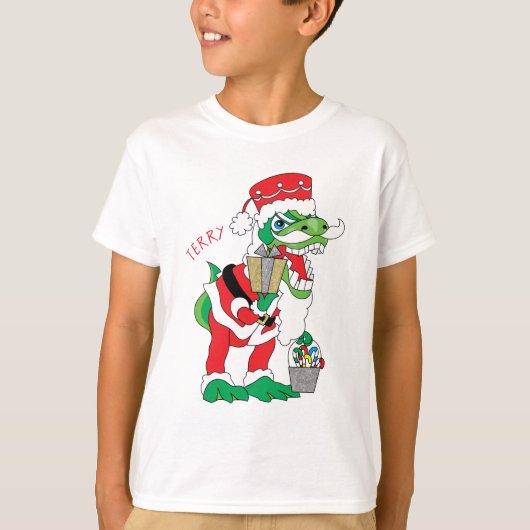 kerstKinder T-Shirt TySANTAsaurus Rex (Voorkant)